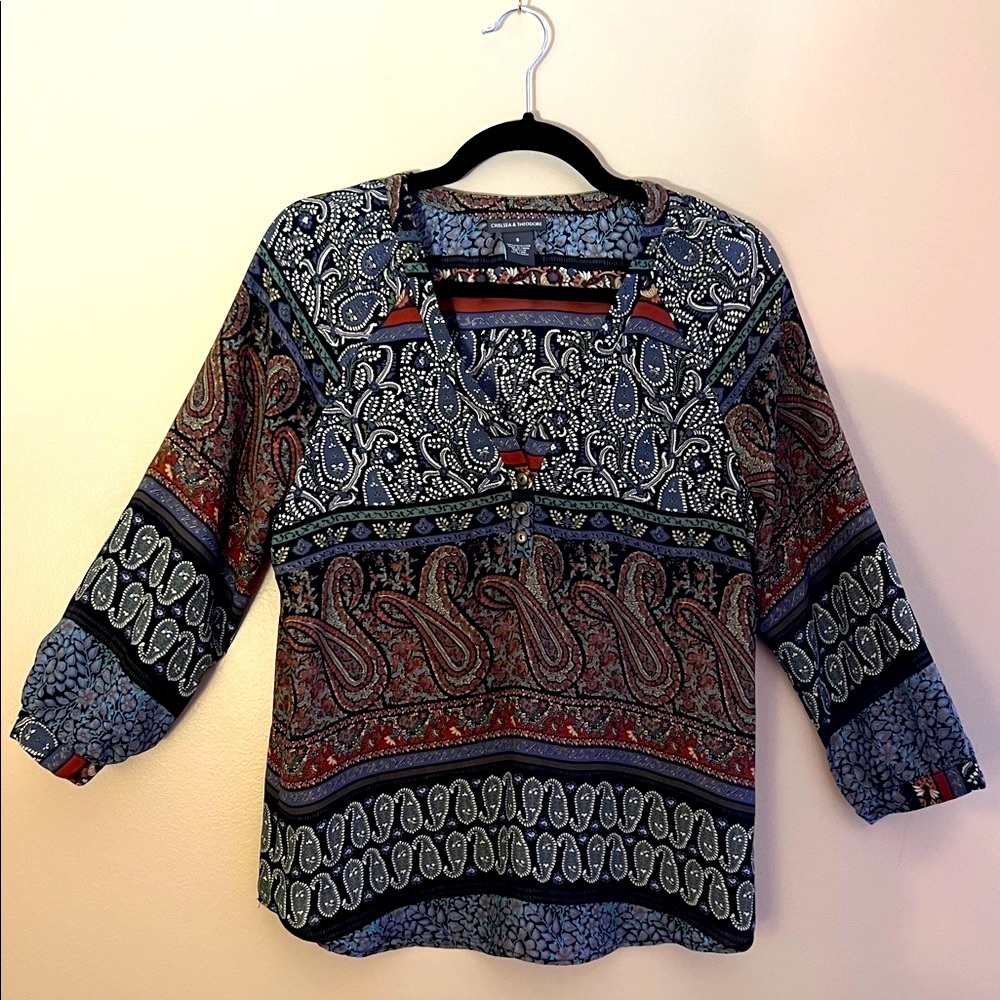 Chelsea & Theordore- Women’s Floral Bohemian Blouse Size Small